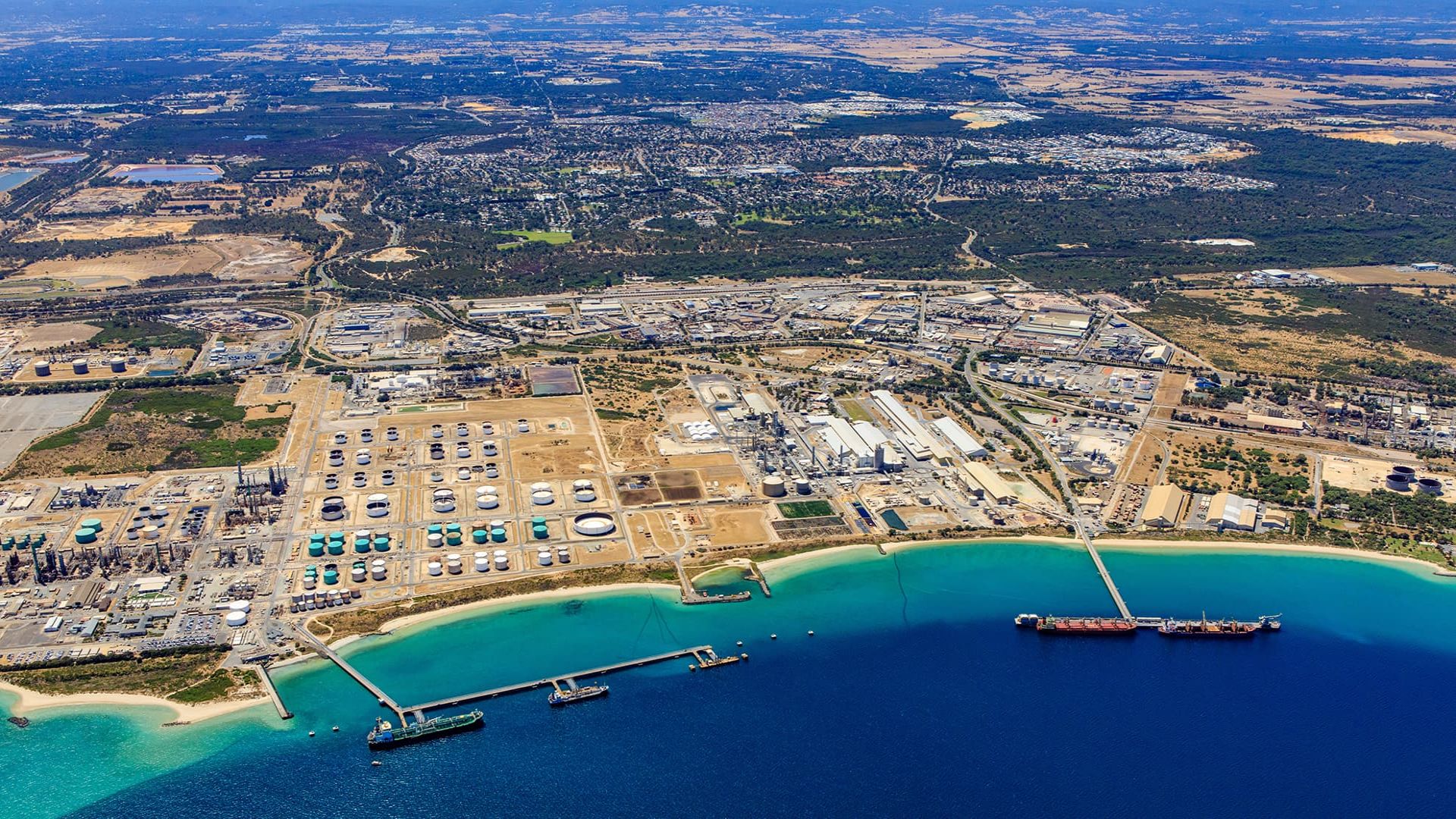 Drone photo of Cockburn Sound.