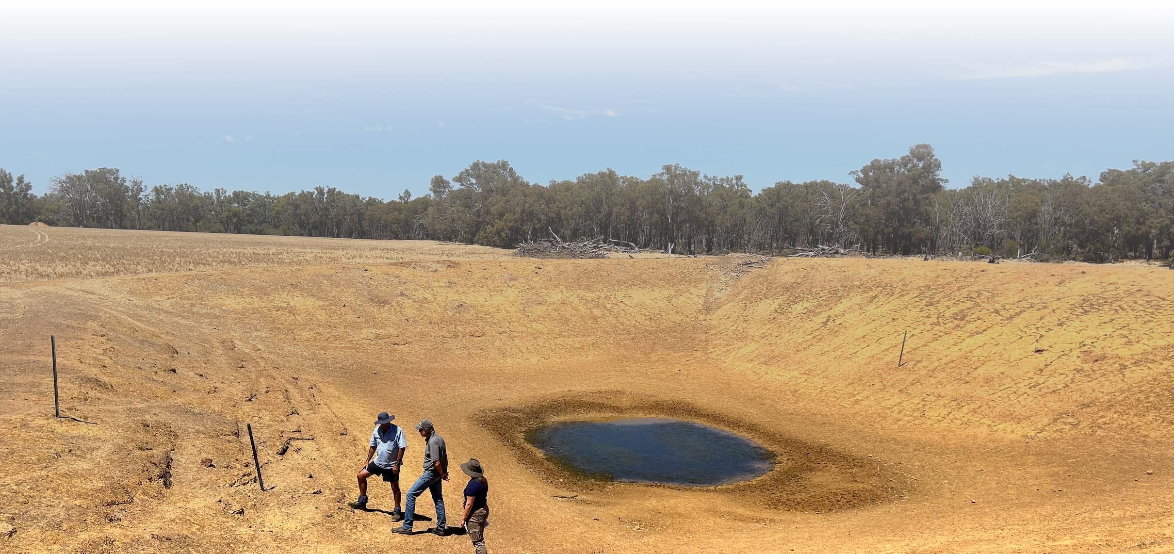UAV image of a drying dam.